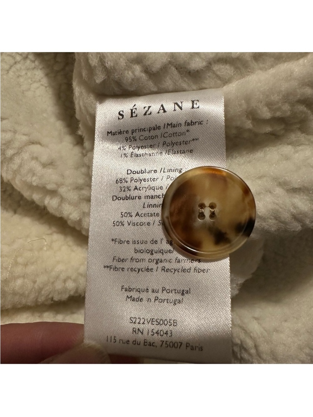 Sezane | Jacket | Will Jacket Indigo Faux Sheepskin Collar - Picture 11 of 14